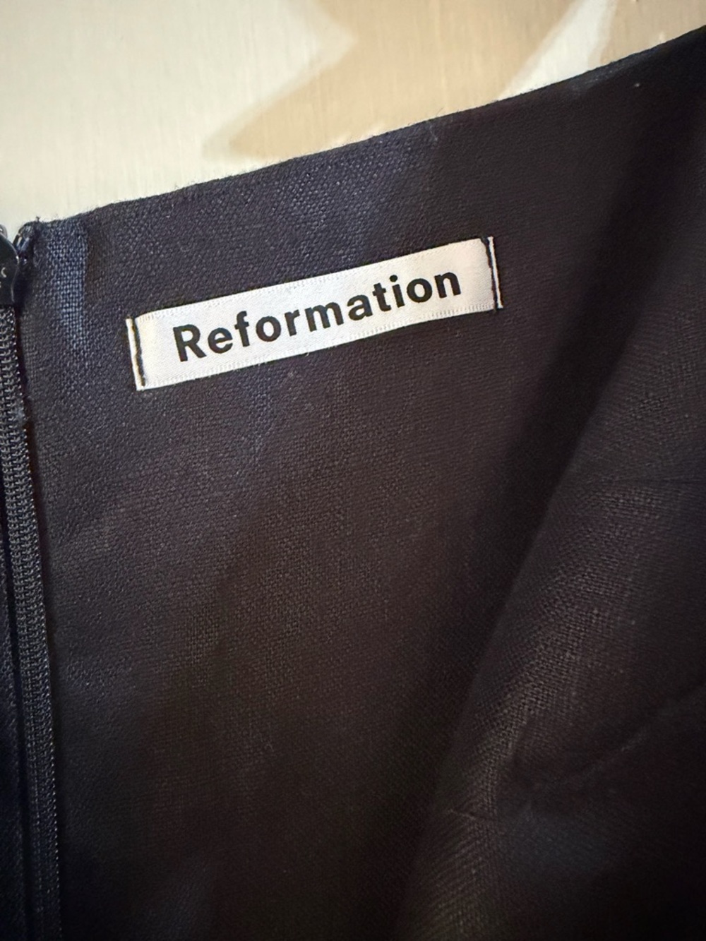 NWT Reformation Wyoming Linen Dress Black Midi 8 - Picture 12 of 14